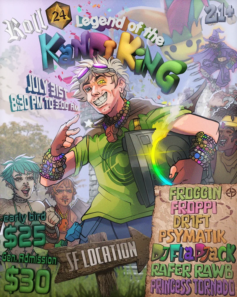 ROLL 24: Legend of the Kandi King event flyer